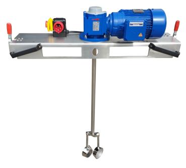 Container agitator type IBC-0190 suitable for liquids with up to 10000 mPas in an 1000 liter IBC container