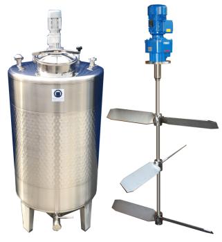 1533L stainless steel vessel with thermoplate and beam stirrer agitator