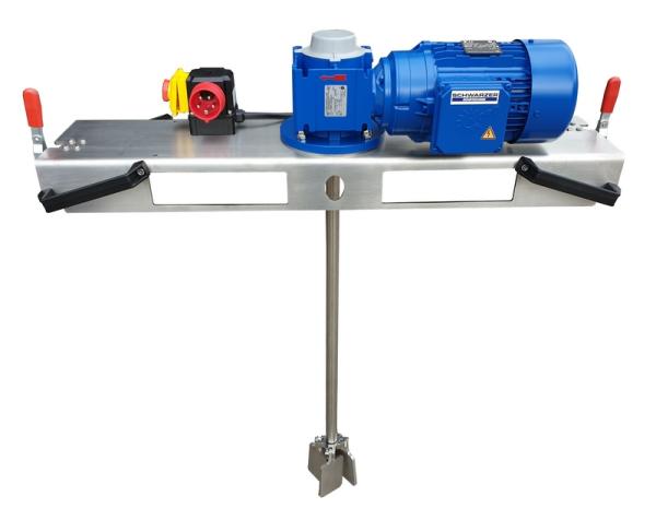 Container agitator type IBC-0170 suitable for liquids with up to 5000 mPas in an 1000 liter IBC container