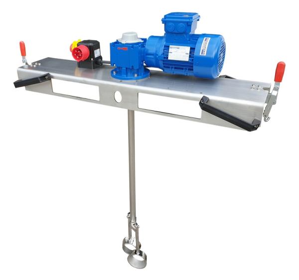 Container agitator type IBC-0230 suitable for liquids with up to 3000 mPas in an 1000 liter IBC container