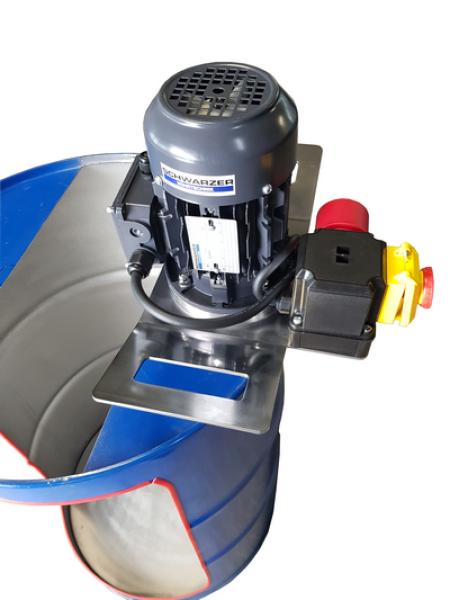 Drum agitator for 200 liter steel drums with bunghole 2"