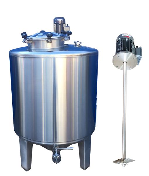 1000L stainless steel vessel with propeller agitator