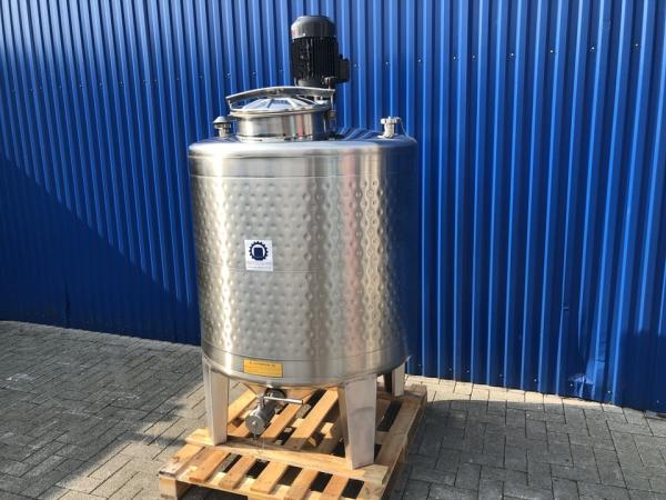 1000L stainless steel vessel with thermoplate and dissolver agitator