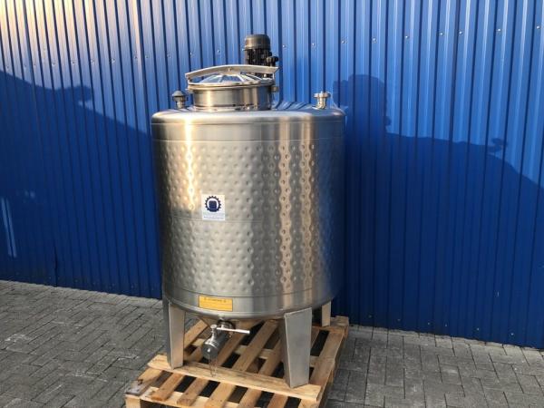 1000L stainless steel vessel with thermoplate and propeller agitator