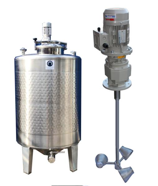 1305L stainless steel vessel with thermoplate and cone stirrer agitator