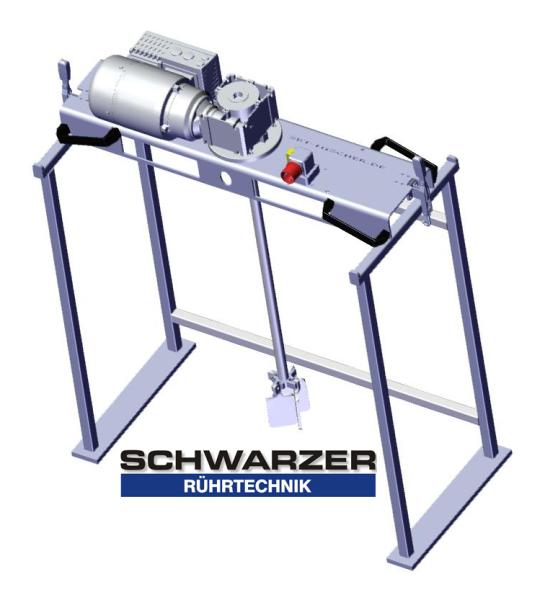 Container agitator type IBC-0215 suitable for liquids with up to 2000 mPas in an 1000 liter IBC container